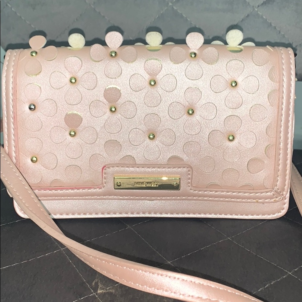 Pink floral NINE WEST crossbody bag